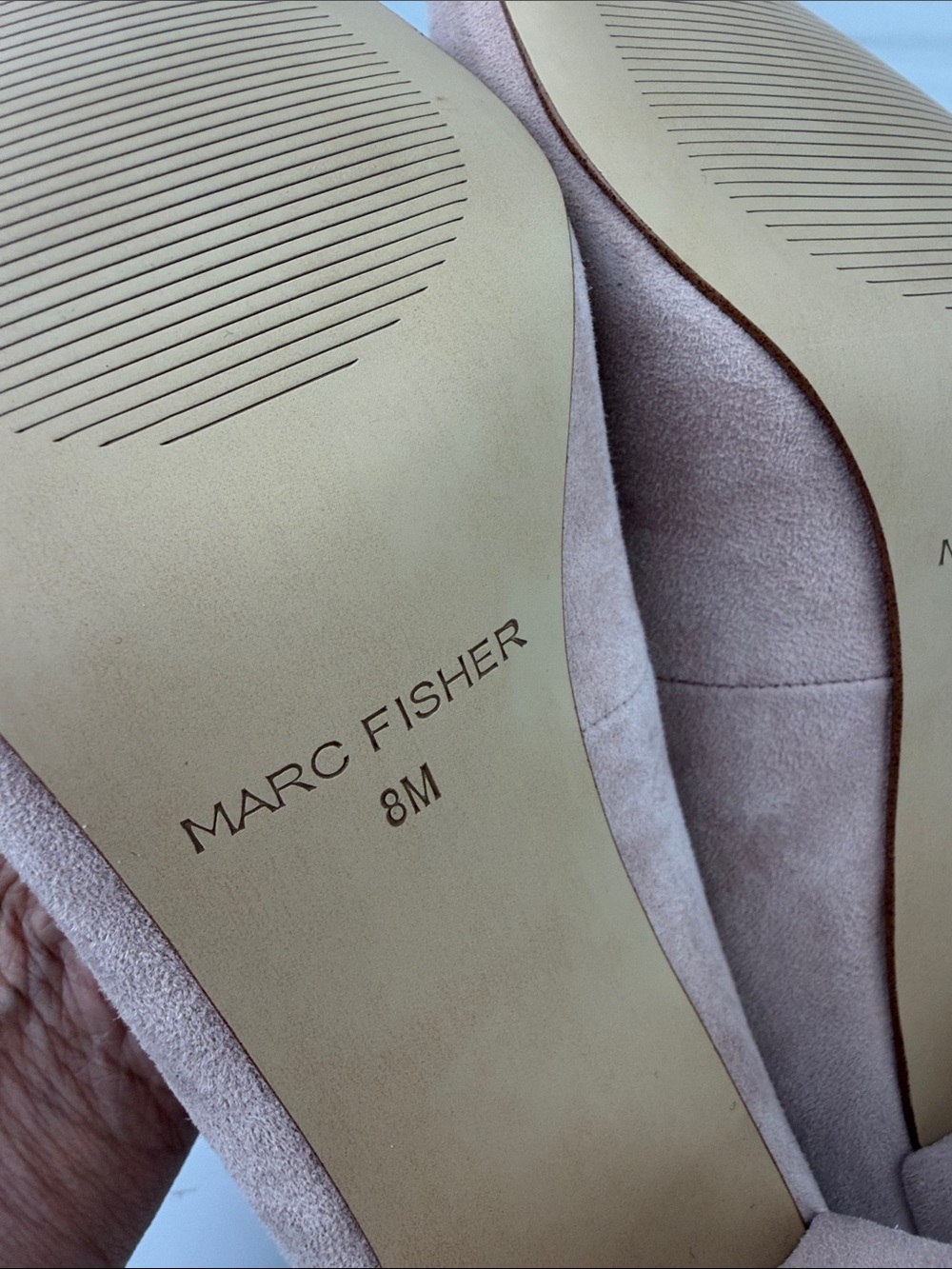 Marc Fisher Blush Pink Suede Pointed Toe Pumps - Picture 8 of 9